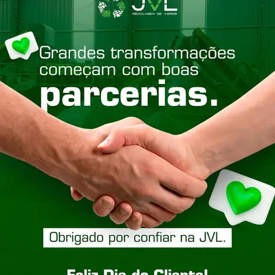 Publicação do Dia do Cliente: “Grandes transformações começam com boas parcerias. Obrigado por confiar na JVL.”